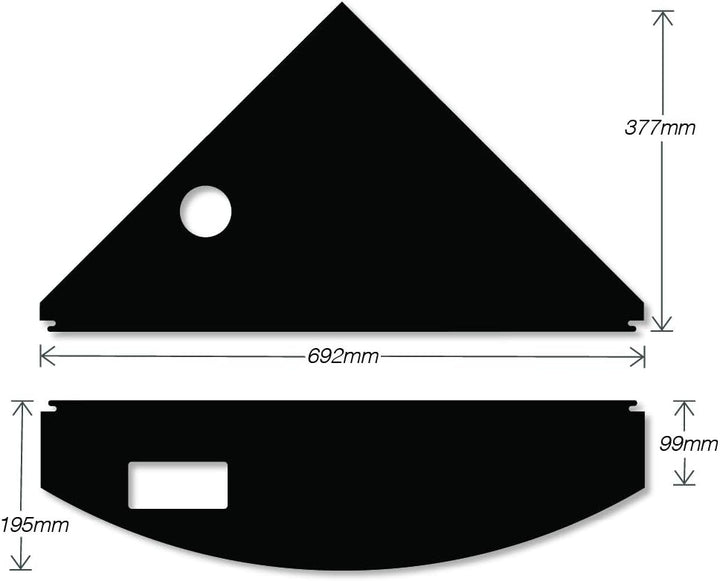 iQuatics Universal/Juwel kompatibles Ersatzklappen-Set mit Skimmer/Futterlöcher, Trigon 190 Schwarze