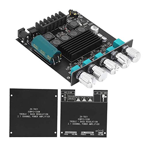 Power-Verstärkerplatine TPA3116D2-Chip 2.1-Kanal Digitalverstärker mit Bluetooth Aux Subwoofer Ausga