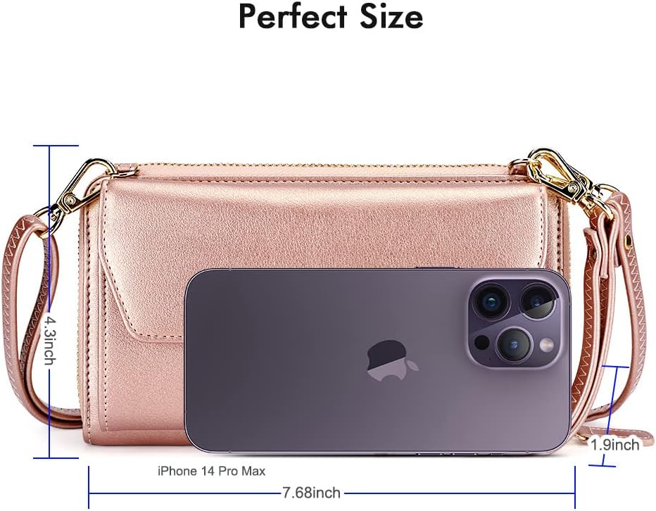 nuoku Geldbörse Damen mit RFID, Kleine Portemonnaie Damen mit Kreditkarten Etuis, Handytasche zum Um