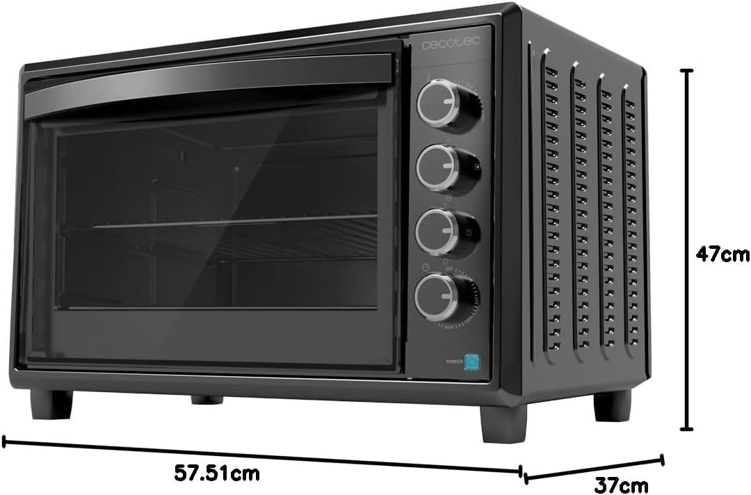Cecotec Tisch-Konvektionsofen 60 Liter Bake&amp;Toast 6090 Black Gyro. 2200 W, Innenbeleuchtung, 12 Funk