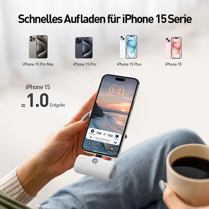iWALK Powerbank 4800mAh[USB-C Version]， 20W Schnellladung Tragbares Ladegerät, Petit Externer Akku K