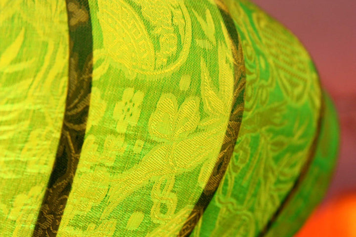 Lampion Asiatisch Hoi an Seide grün R – Ø 47 cm – Handwerkskunst aus Vietnam (REF. R40-V)