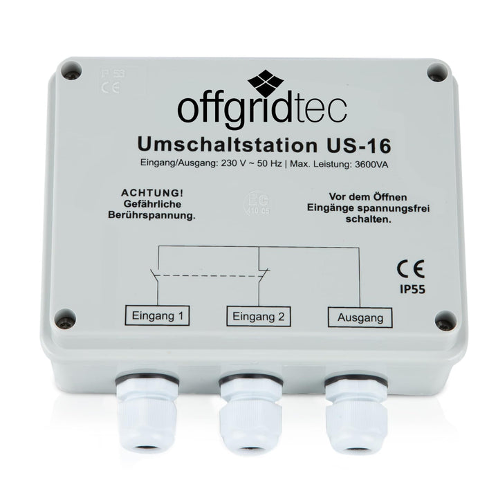 Offgridtec® Umschaltstation für Netzvorrangschaltung USV Betrieb US-16 230V 16A 3600W Single, Single