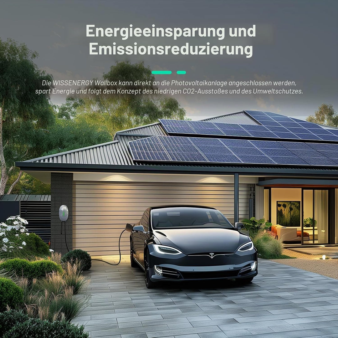 EV Ladegerät Wandhalterung mit 7kW Typ 2, 32A Einphasiges Heim Ladestation Wallbox, 6m Ladekabel und