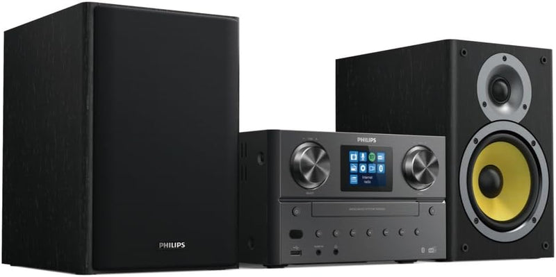 Philips Mini Stereoanlage mit Bluetooth/Spotify Connect, DAB+, UKW-Radio, USB, CD-Player, MP3, Bassr