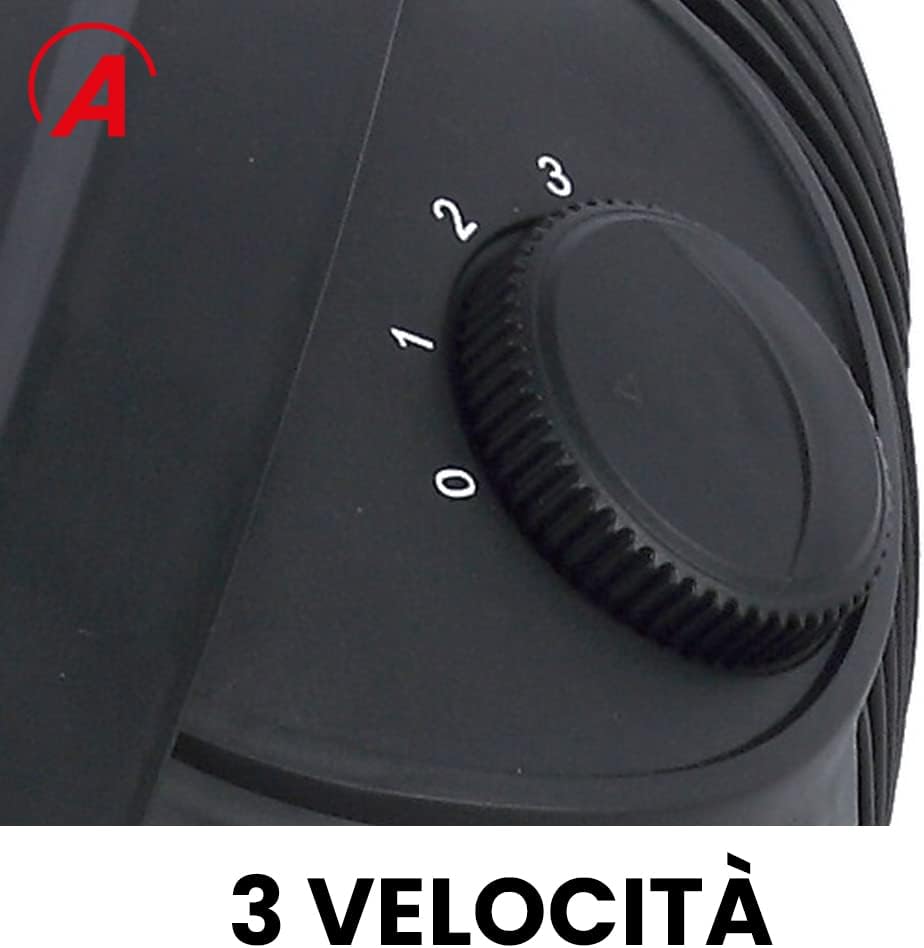 ARDES - AR5A51 Leiser Bodenventilator 5 FLÜGEL SPACE 51 - Bodenventilator ganz in Schwarz mit vertik