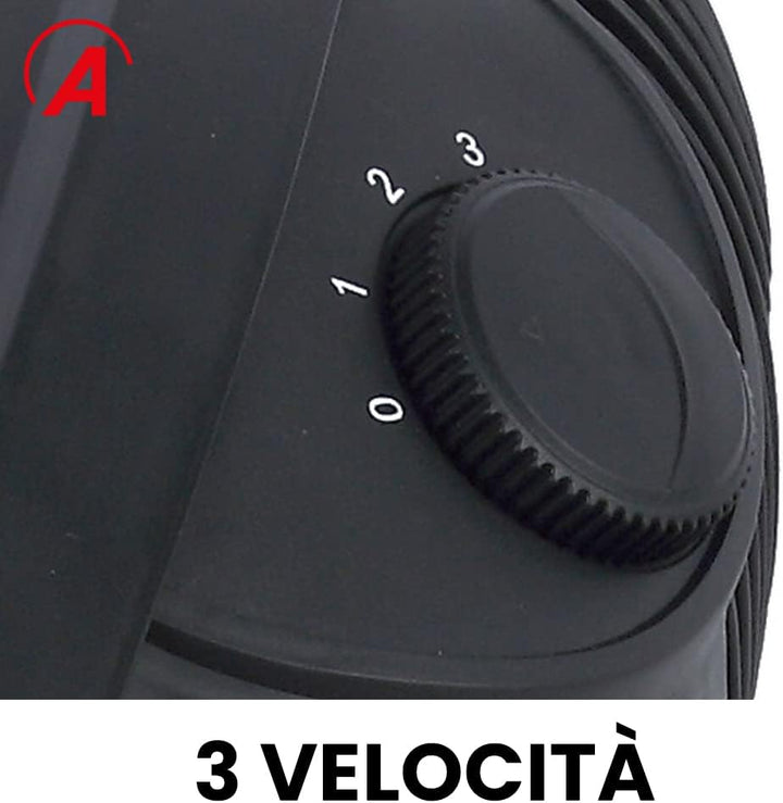 ARDES - AR5A51 Leiser Bodenventilator 5 FLÜGEL SPACE 51 - Bodenventilator ganz in Schwarz mit vertik