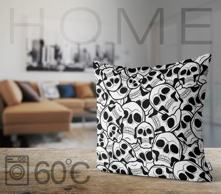 VOID Totenkopf Biker Skelett Kissenbezug Kissenhülle Sofakissen Kissen Deko Outdoor-Kissen Dekokisse