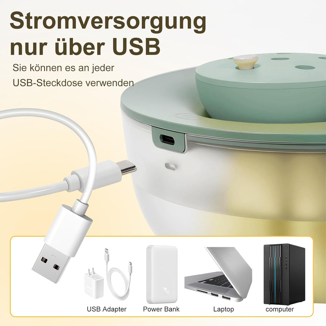 1,2L Mini Luftbefeuchter mit Beleuchtung, 20dB Leise 6-Speed Adjustable Cool Mist Humidifier, 300 ml