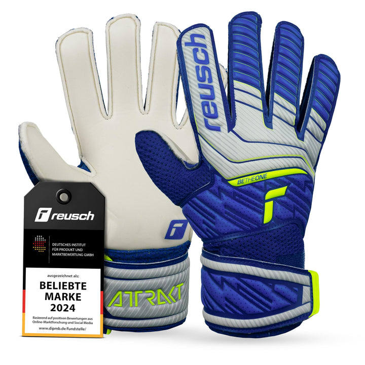 Reusch Jungen Attrakt Junior Unisex Torwarthandschuhe mit Aussennaht Schnitt und Solid Belag, Geeign
