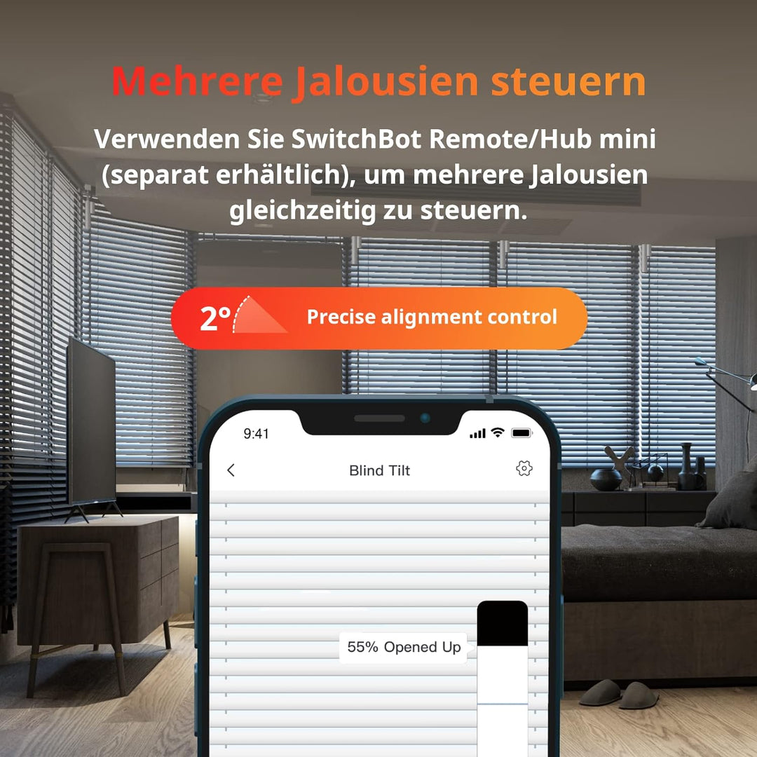 SwitchBot Blind Tilt Motorisierter Jalousie-Motor - Elektrischer Jalousie-Motor mit Bluetooth-Fernbe