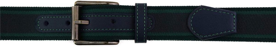 TigerTie hochwertiger Stretchgürtel mit Edelstahl Schnalle und echt Leder Applikationen - Gürtelbrei