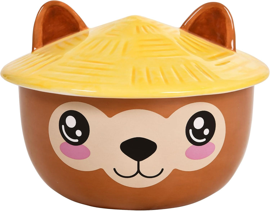 Elbenwald Alpaka Kawaii Schale mit Deckel für Anime Fans Ramen-Bowl Müslischale rundumbedruckt 550 m