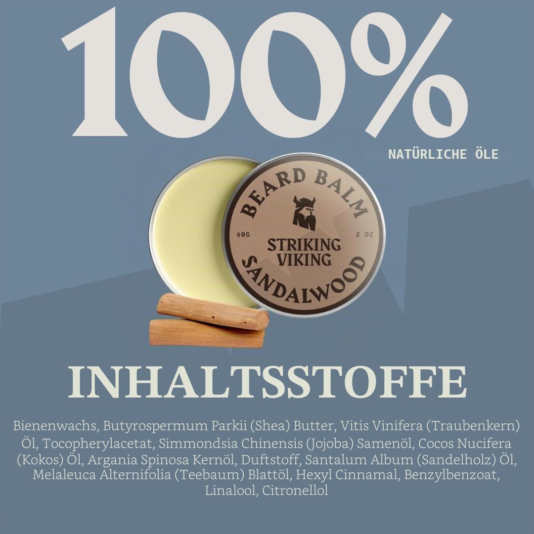 Striking Viking Bartöl und Bartbalsam - Bartpflege-Set für Männer mit natürlichem Bartöl und Bartbal