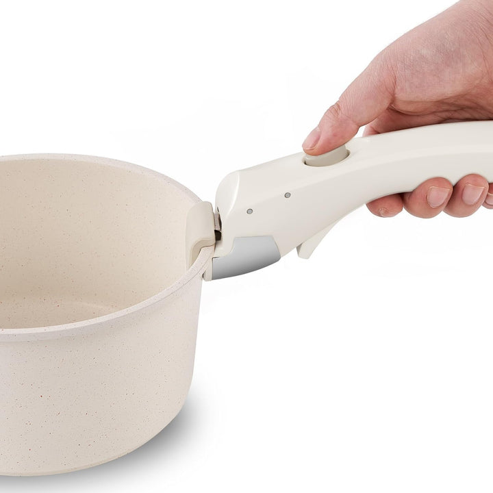 RIOVARM Abnehmbarer Griff für Bratpfanne, Abnehmbarer Griff für stapelbares Kochgeschirrset, Beige B