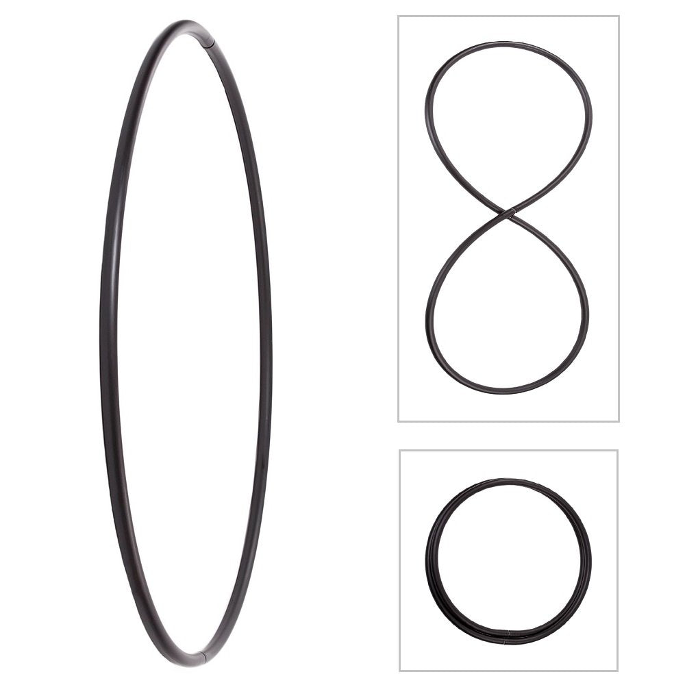 Hoopomania Faltbarer Hula Hoop Rohling, 25mm Rohr, schwarz/Weiss Ø 90-140cm Ø100cm Schwarz, Ø100cm S