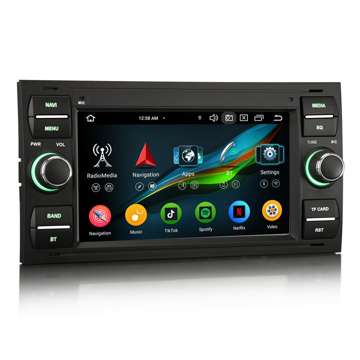 Erisin Android 14 Acht-Kern Autoradio 4GB+64GB Für Ford Focus C-Max S-Max Galaxy Kuga Fiesta Transit