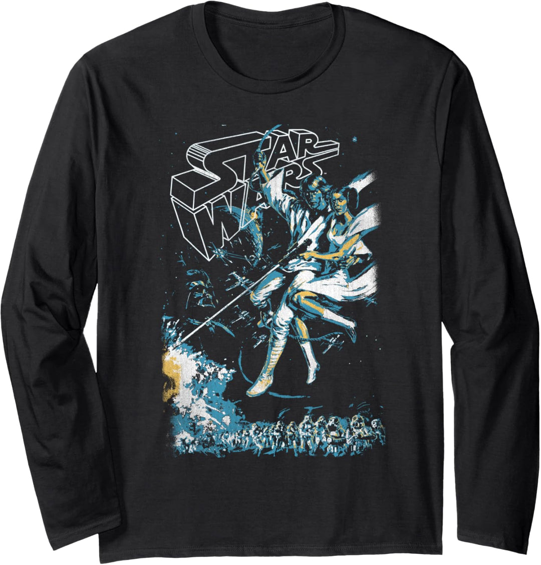 Star Wars Leia & Luke To Save The Day Poster Langarmshirt