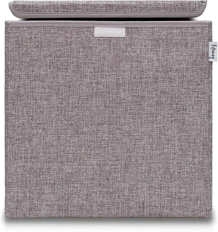 LIFENEY Aufbewahrungsbox mit Deckel im 3er Set Beige, Grau und Rosa I Dreierpack Spielzeugbox passen