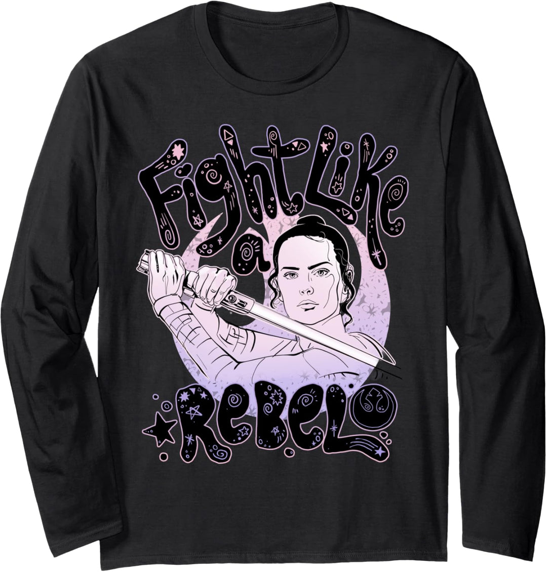 Star Wars: The Rise Of Skywalker Rey Fight Like A Rebel Langarmshirt