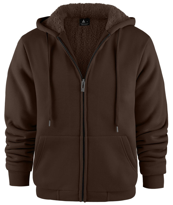 JACKETOWN Herren Sweatshirt Gefüttert Hoodie Reissverschluss Sweatjacke Warm Fleece Winterjacke Tedd