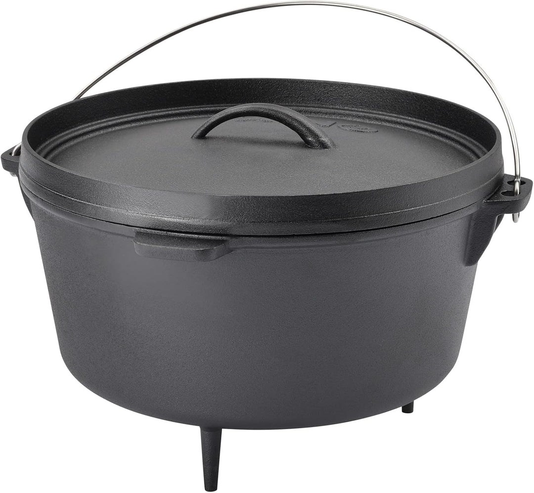 TAINO Dutch Oven Gusseisen-Topf Dopf Feuertopf Deckel-Heber Kochtopf (8 Liter), 8 Liter