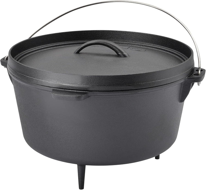 TAINO Dutch Oven Gusseisen-Topf Dopf Feuertopf Deckel-Heber Kochtopf (8 Liter), 8 Liter