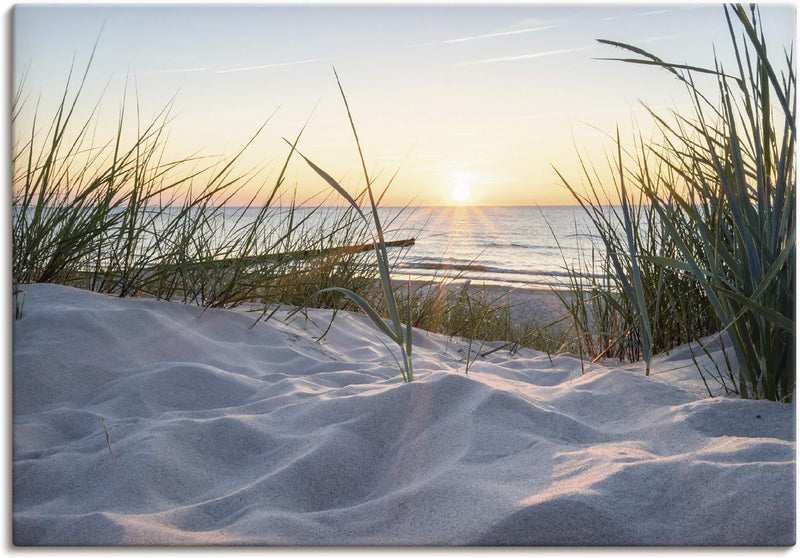 ARTland Leinwandbilder Wandbild Bild Leinwand 100x70 cm Strand Küste Ostsee Dünen Meer Landschaft Na