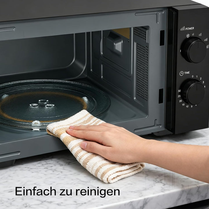 Galanz 25L Mikrowelle Freistehend mit Drehteller:Solo Microwellengerät 900 Watt 6 Leistungsstufen in