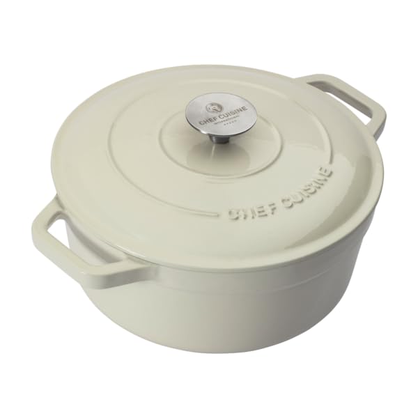 CHEF CUISINE Chef Cuisine Bräter mit Deckel Gusseisen Ø 24 cm – emailliert innen & aussen, 3,5 L, Ed