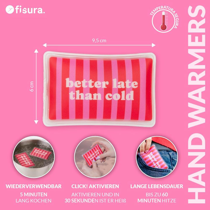 Fisura- Handwärmer Wiederverwendbarer Mini Taschenwärmer mit Gel Besser, 4 Einheiten, Besser, 4 Einh