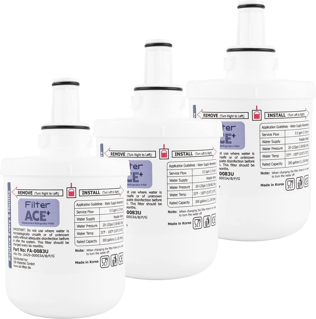 ACE+ FA-0083U | 3x Wasserfilter kompatibel mit Samsung DA29-00003G, HAFIN2/EXP, DA29-00003F, HAFIN1/