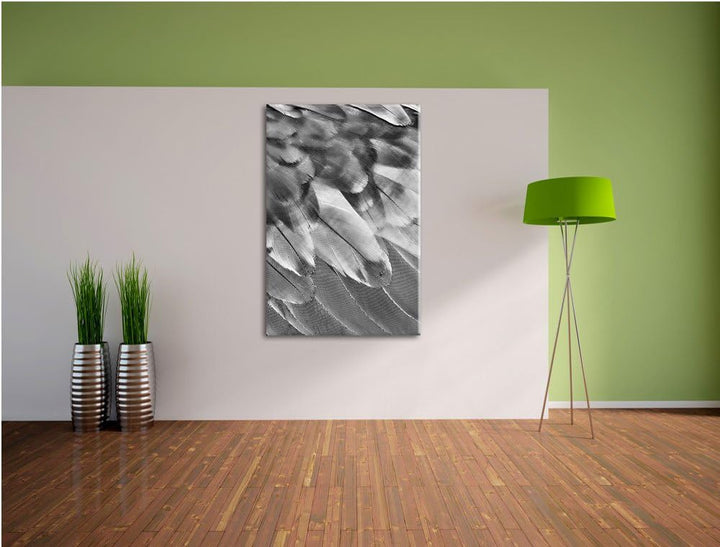 Bunter Papageien Flügel als Leinwandbild/Grösse: 100x70 cm/Wandbild/Kunstdruck/fertig bespannt, 100x