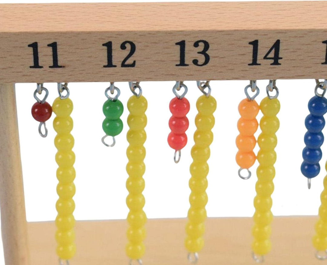 Zählperlen aus Holz - Sicheres und langlebiges Montessori Mathe-Lernspielzeug | Einfach zu verwenden