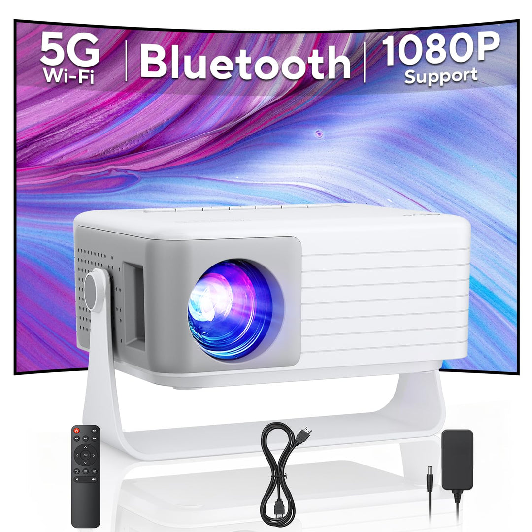 Beamer 4K Unterstützt, AKIYO O4 Smart Projektor mit WiFi 6 und Bluetooth 5.4, Mini Beamer Handy Auto