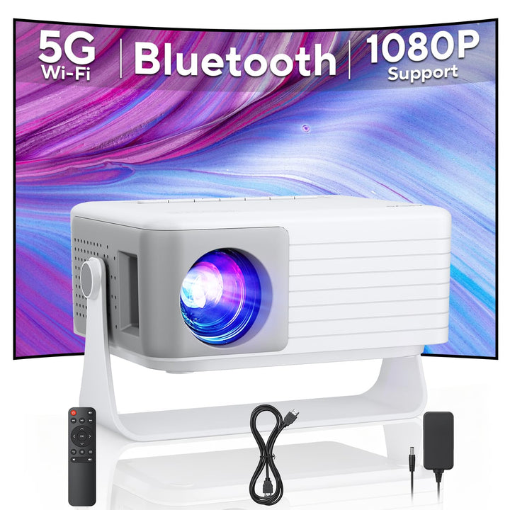 Beamer 4K Unterstützt, AKIYO O4 Smart Projektor mit WiFi 6 und Bluetooth 5.4, Mini Beamer Handy Auto