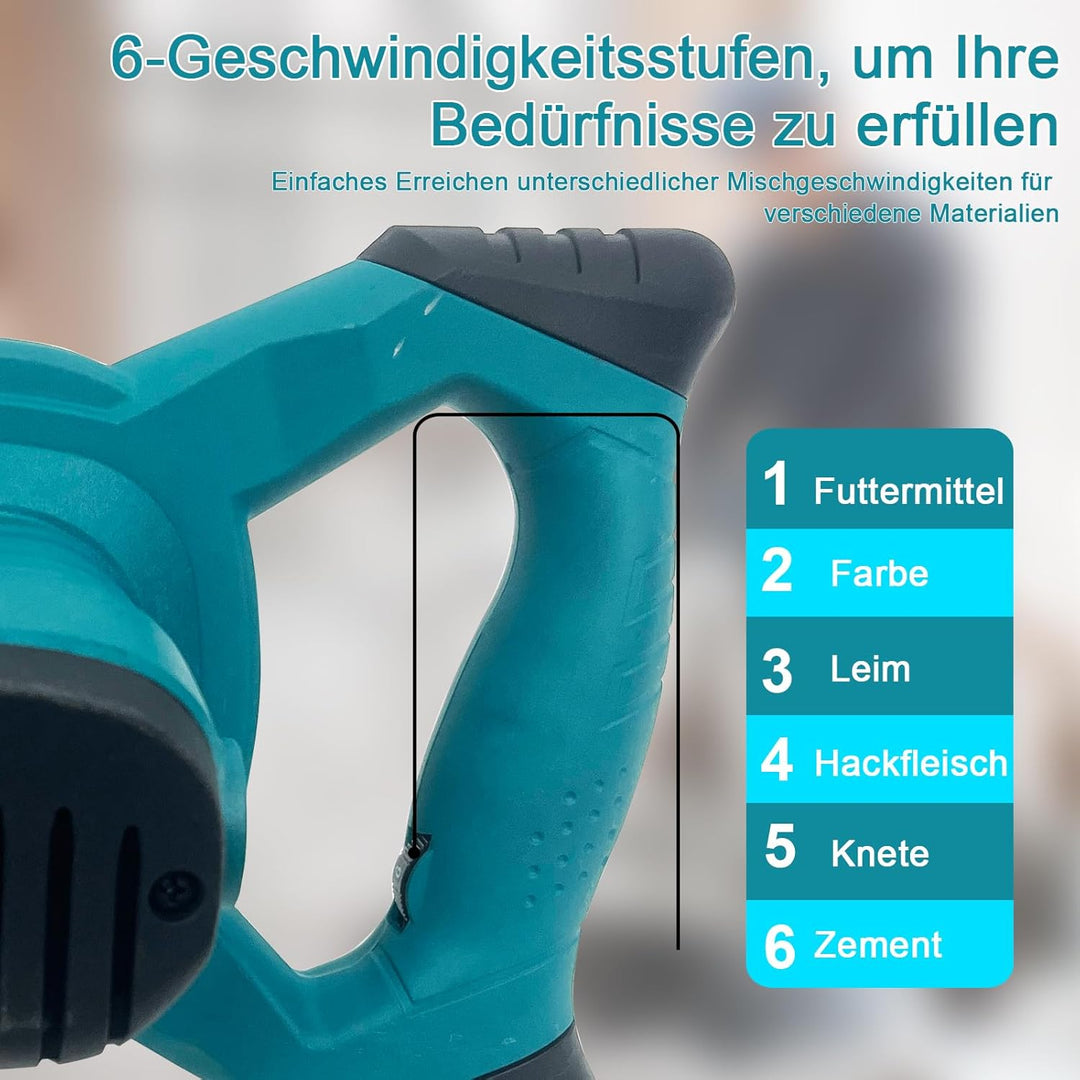 Jacgood Rührwerk Farb-Mörtelrührer 2100W Rühreraufnahme M14 6-Gang variabler rührgerät mörtel verwen