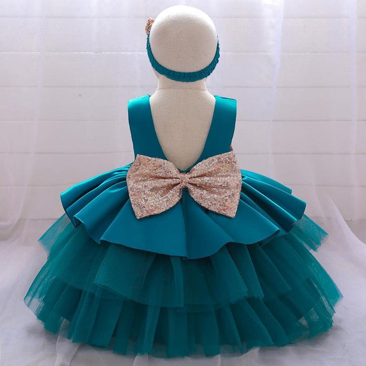 Lito Angels Elegantes Kleid Hochzeit Blumenmädchen Ballkleid Tüllkleid Taufkleid mit Stirnband für B