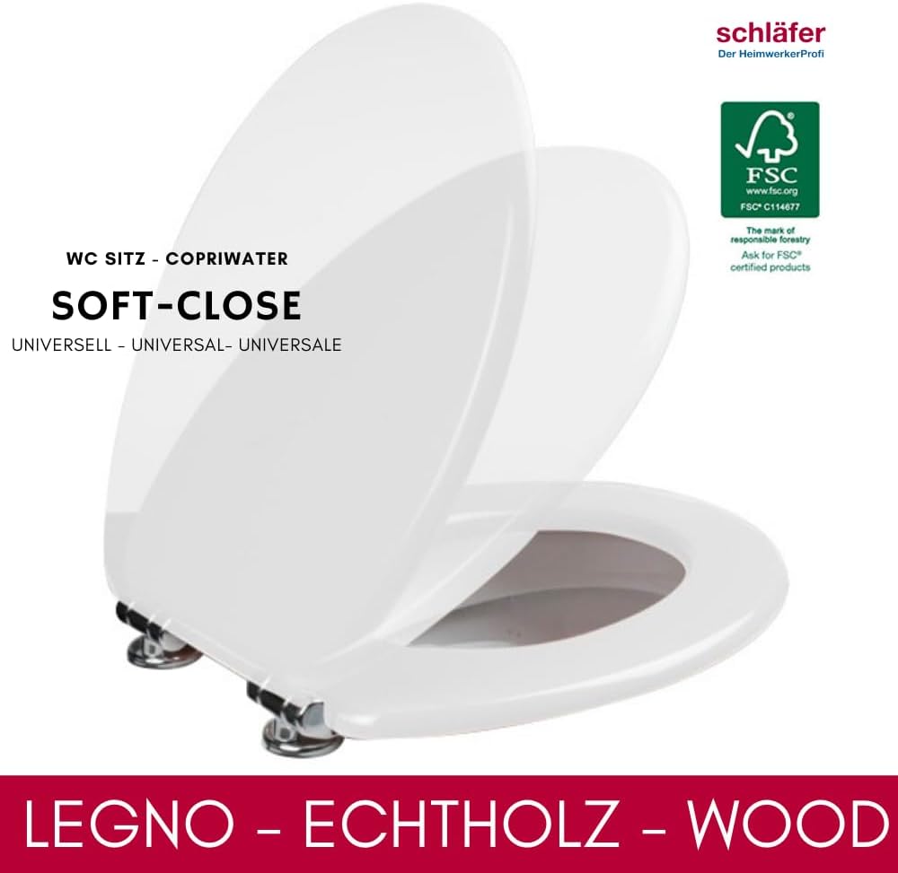 Schläfer 4655101 WC-Sitz"Soft Close" MDF lackiert, weiss