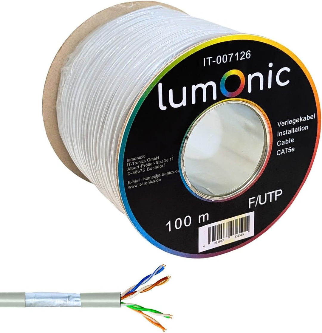 100m Netzwerkkabel Verlegekabel CAT5e F/UTP Ethernet Kabel CAT5 CAT.5e 100m Verlegekabel Category 5e