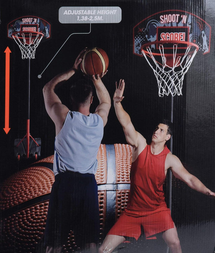 Basketballständer fahrbar - Ringhöhe höhenverstellbar von138 bis 220 cm - Basketball Korb mobil