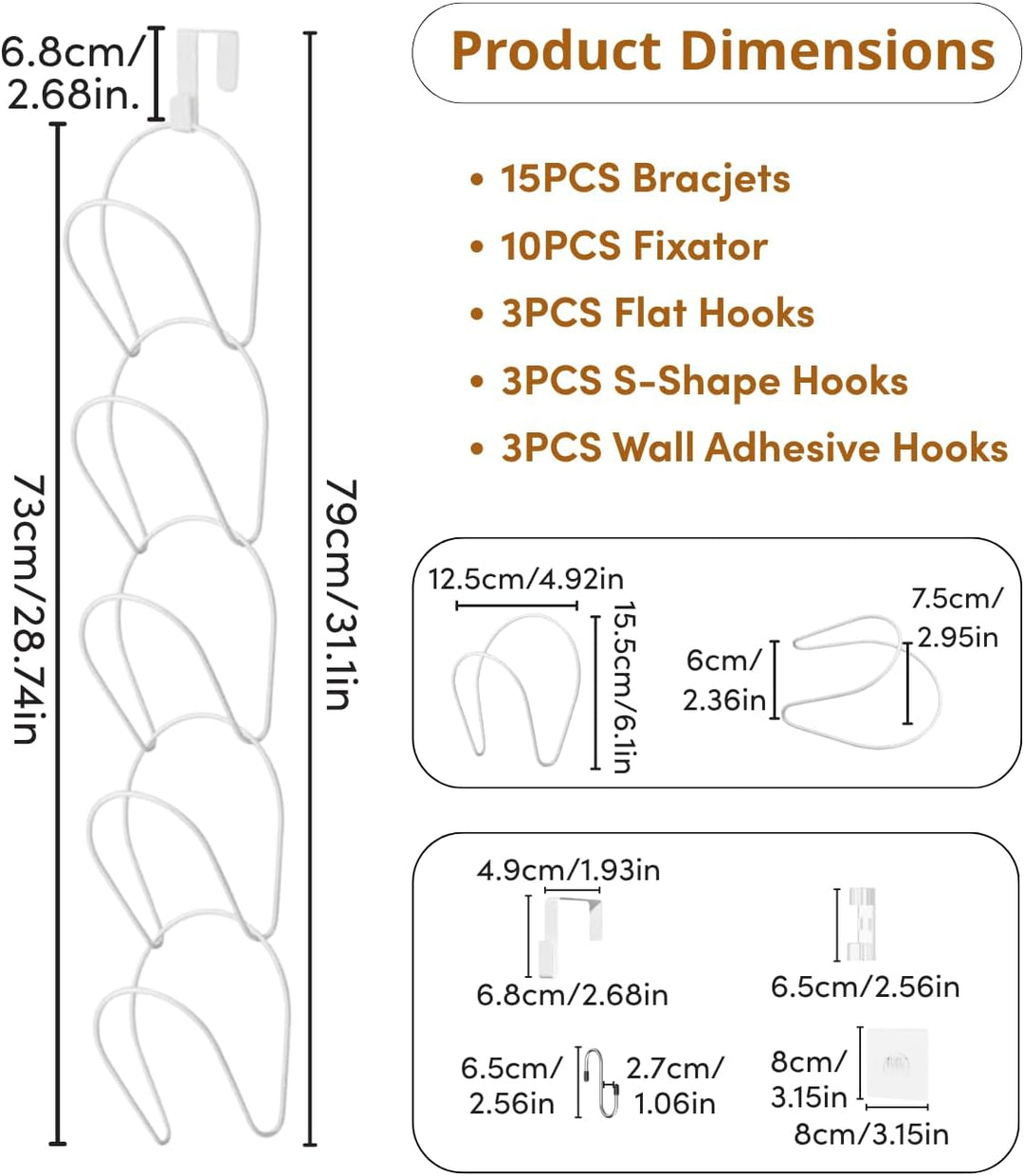 LINFIDITE Cap Halter Tür Hut Racks, Baseball Cap Halterung Schrank hängende Einstellbare Huthalter,f