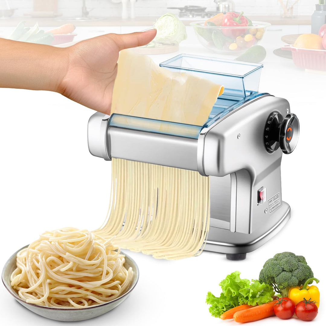 Elektrische Nudelmaschine, 135W pastamaker aus Edelstahl, geeignet für die Herstellung von Spaghetti