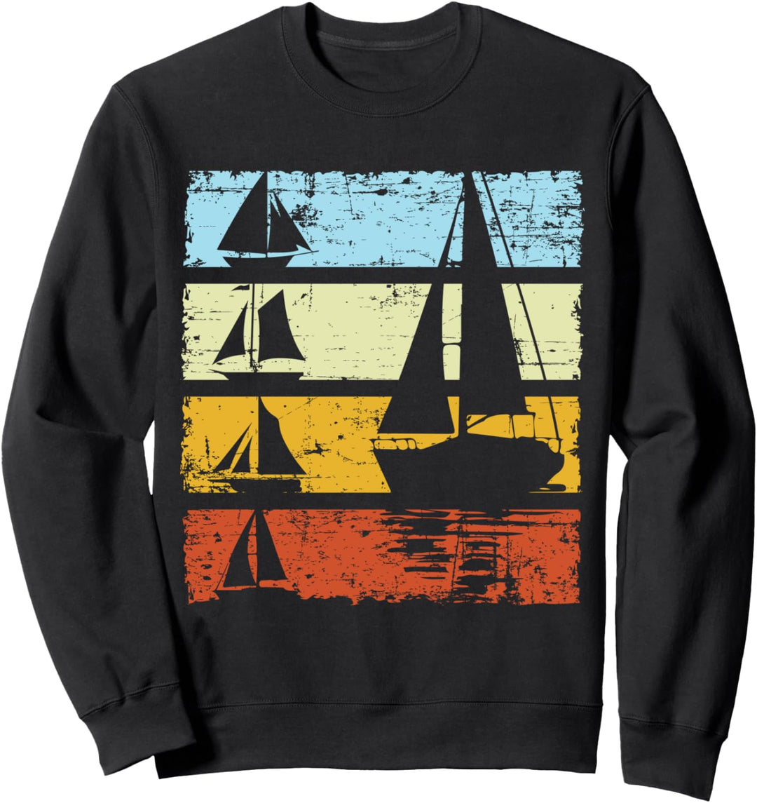Vintage Segelboot Segler Skipper Kapitän Segeln Sweatshirt