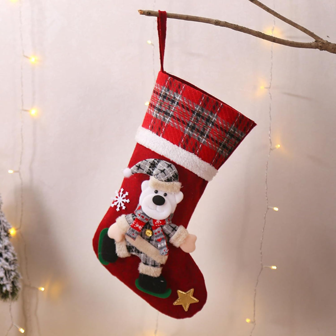Weihnachtsstrumpf mit 4er, Grosse Nikolausstrumpf Kreative Puppe Weihnachtsstrümpfe Nikolausstiefel
