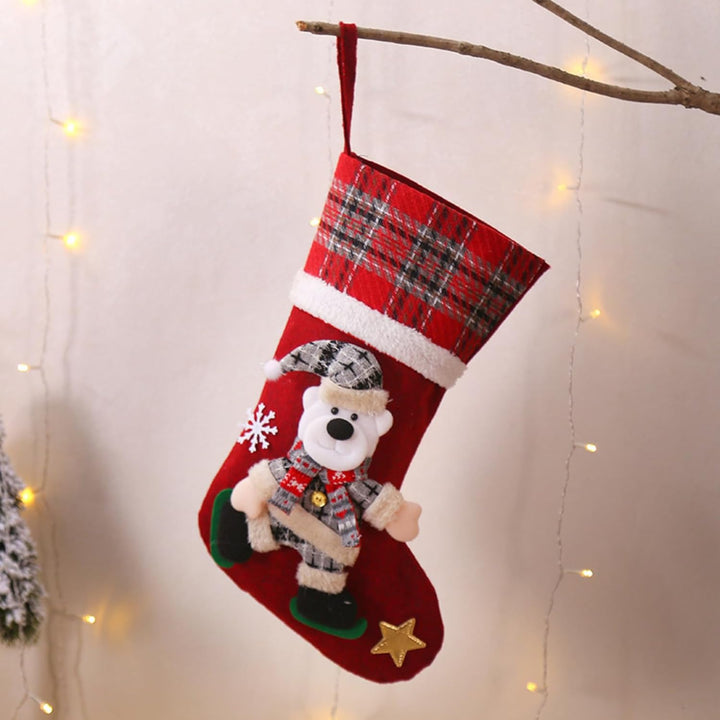 Weihnachtsstrumpf mit 4er, Grosse Nikolausstrumpf Kreative Puppe Weihnachtsstrümpfe Nikolausstiefel