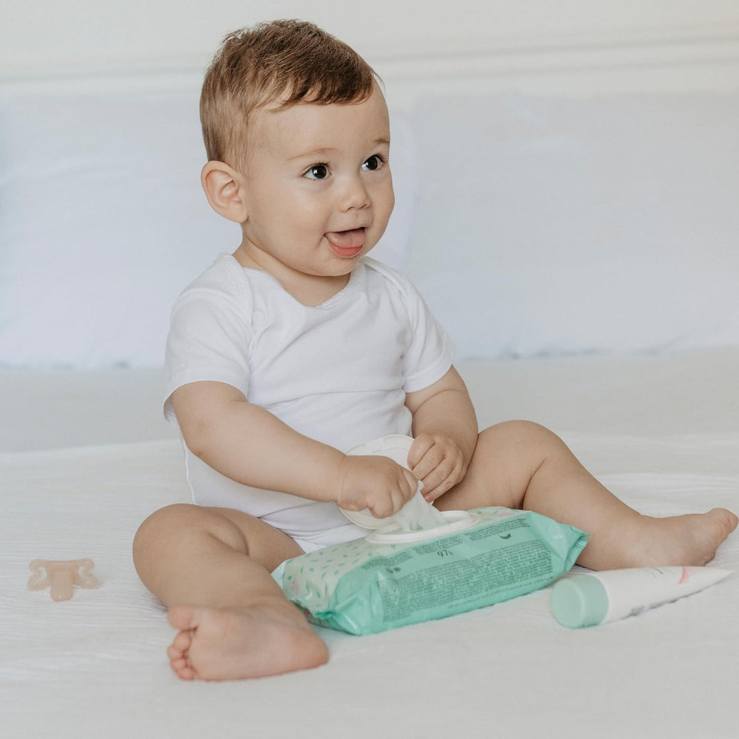 Suavinex, Baby-Feuchtigkeitstücher, 60 Stück, geeignet für atopische Haut, 96% natürliche Inhaltssto