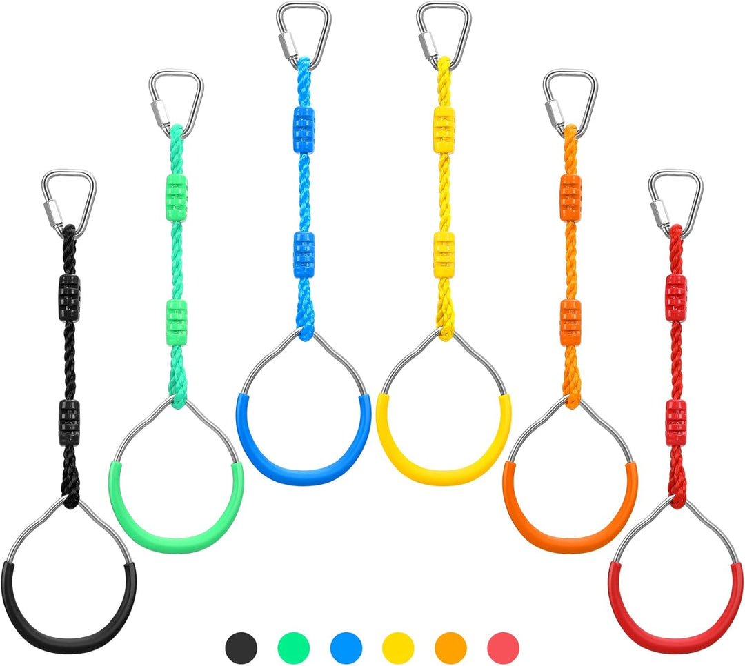PELLOR Kinder Klettern Ringe, Multifunktions Turnringe, Multifunktions Trapeze Schaukel mit Kunststo