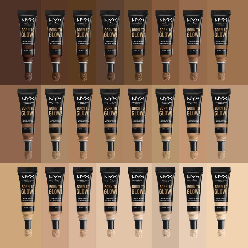 NYX Professional Makeup Born to Glow Radiant Concealer, Schillerndes Finish, Reduktion von Augenring