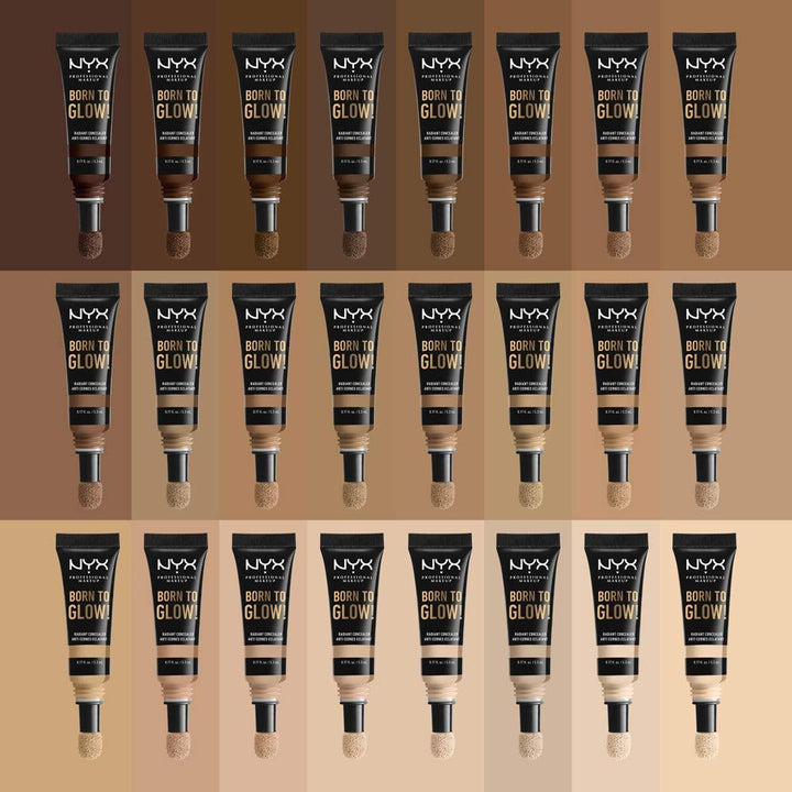 NYX Professional Makeup Born to Glow Radiant Concealer, Schillerndes Finish, Reduktion von Augenring